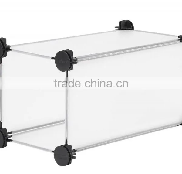 PP Shelf Storage With Doors Shoe Rack Organizer Shelving System Plastic White photo-4
