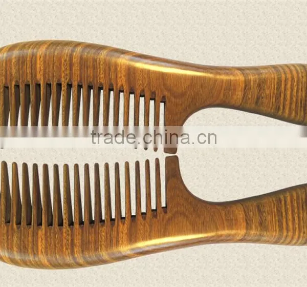 Anti-static Sandalwood Comb With Handle for Curly Hair