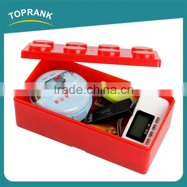 Multi-function Desktop Storage Building Blocks Design Plastic Storage Box With Lid photo-4