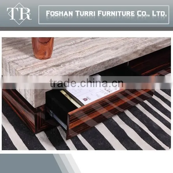 Modern Marble Top Wooden Center Table for Living Room Furniture photo-5