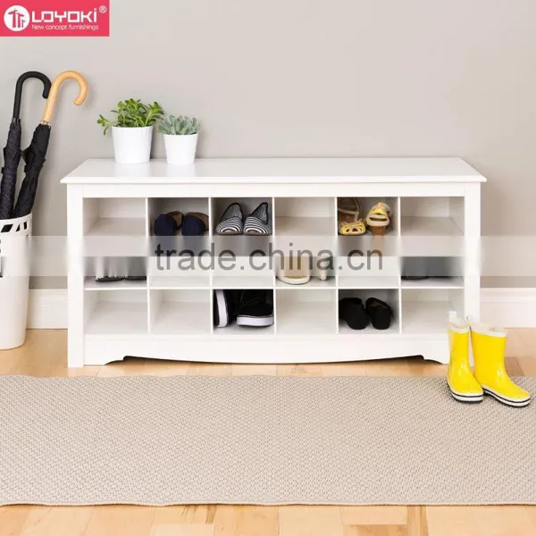 2016 New Cubbie Storage Bench Shoe Organizer Entryway Shoe Storage Bench Eco-friendly MDF Wood Bench photo-2