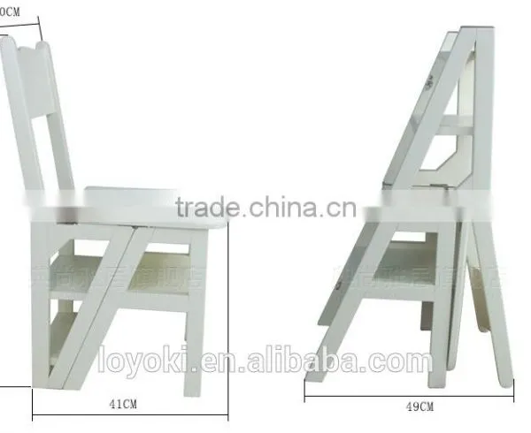 New Design Wooden Stool Convertible Ladder Chair Fold Step Stool photo-5
