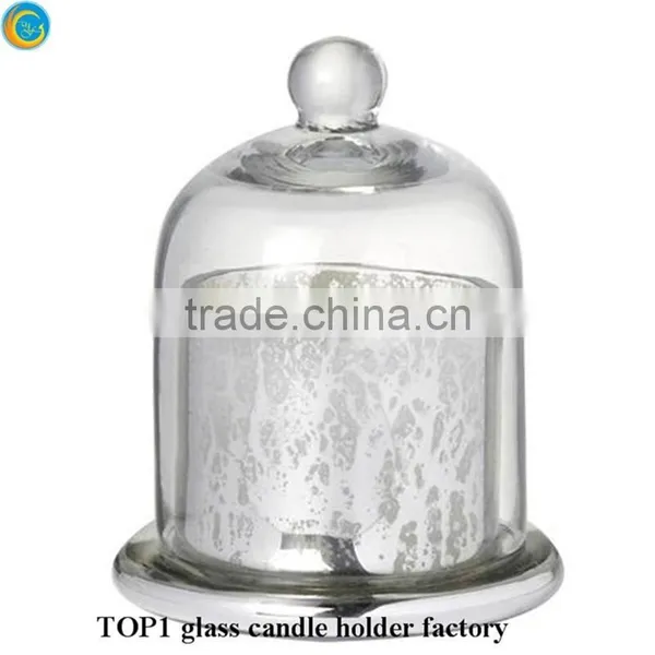 Glass and Candle Centerpieces Small Size Dome Glass Cloche Candle Jars photo-2