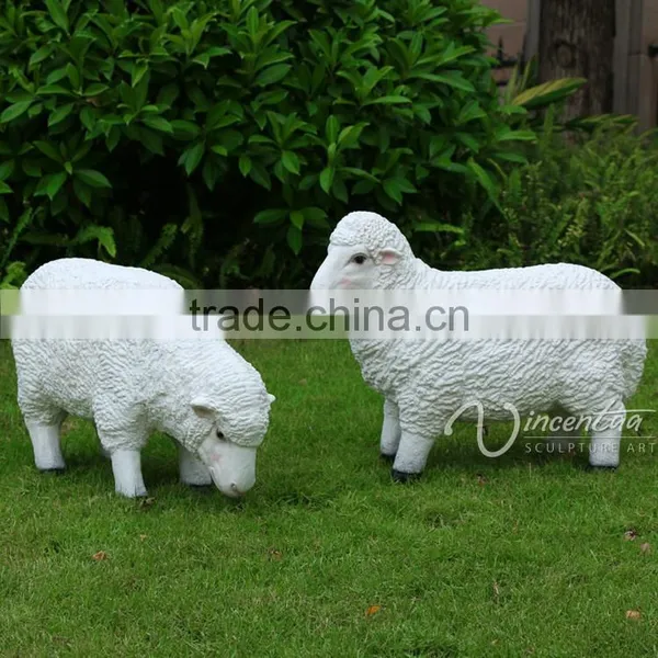 Outdoor Decoration Fiberglass Animal Craft Life Size Resin Sheep Statues for Sale photo-4