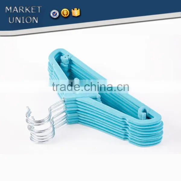 A Shape Kids ABS Plastic Velvet Antiskid Hangers Flocking Clothes Hangers With Pulley,ABS,Nylon Villi,stainless Steel Hook photo-5