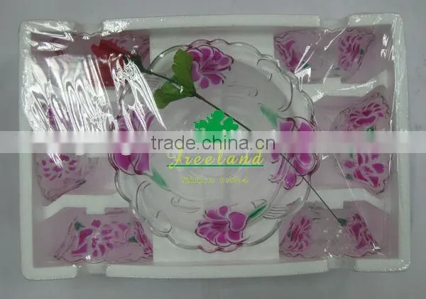 JK043 7pcs Glass Salad Bowl Set With Spray Deco photo-4