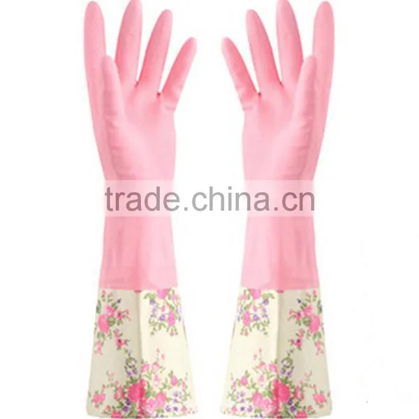 Long Velvet Gloves Housework Dishwashing Gloves Latex Rubber Gloves Thick Warm Laundry Gloves photo-5