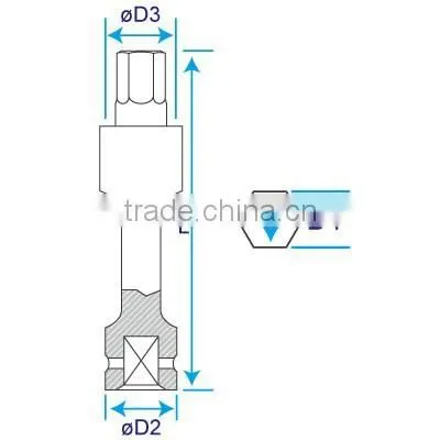 Long Impact Universal Bit Socket for Internal Hexagonal Screws photo-3