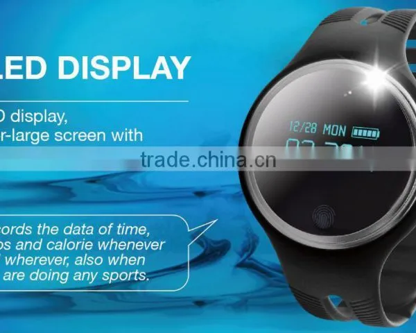 2017 E07 Smart Watch Bluetooth 4.0 IP67 Waterproof Fitness Tracking Pedometer Round Dial Watch photo-2