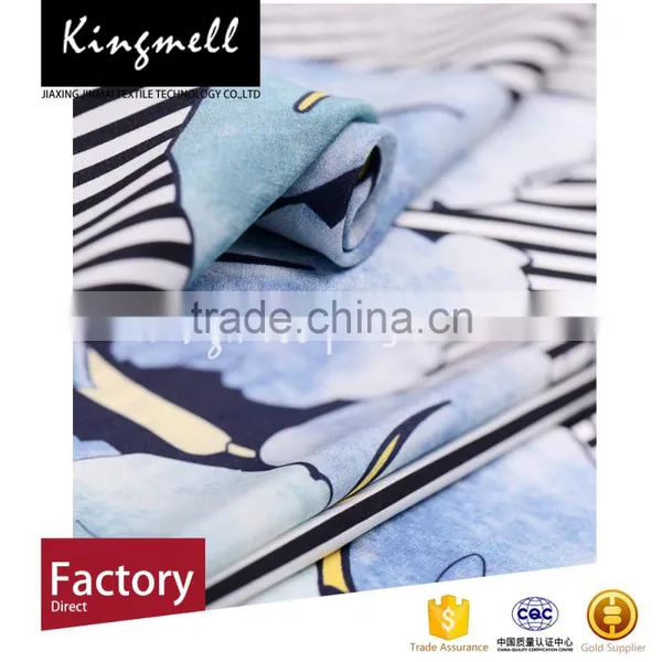 Custom Digital Printed Silk Linen Wholesales Fabric for Top/dress/shirts photo-2