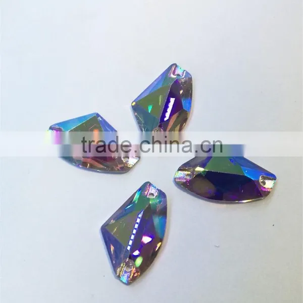 Good Selling Special Shape AB Flat Back Crystal Sew on Stone Glass Loose Pendant for Jewelry Decoration photo-2