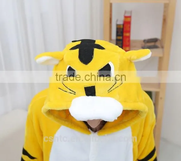 Flannel Cartoon Adult Animal Jumpsuit Animal Pajamas Jumpsuit Tiger Design photo-3