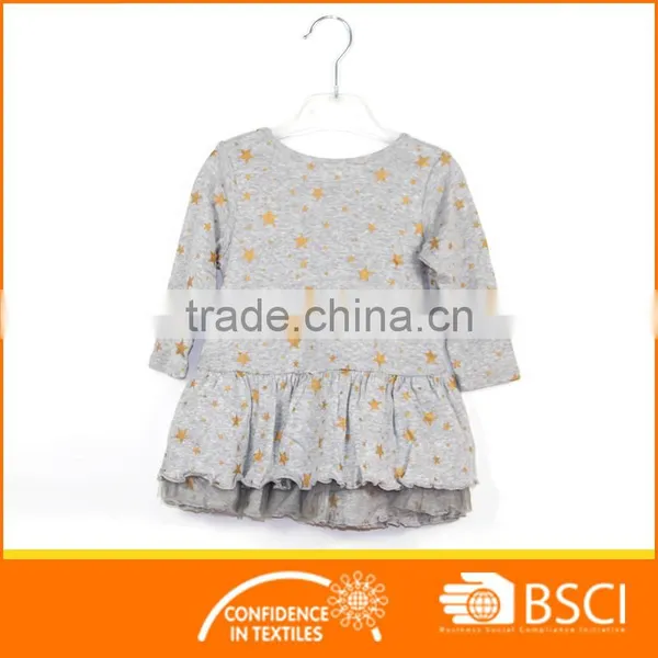 Shiny Baby Girl Tutu Dress Gold Foild Stars Printing photo-2