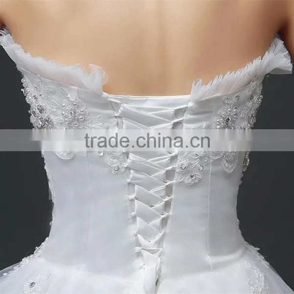 Sexy Bandeau Cream Crepe Empire Vintage Floor Length Princess Wedding Dress Bride Dress Formal Dress photo-6
