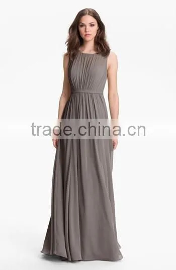 MGOO 2016 Formal Occasions Pleated Chiffon Maxi Dress Pictures Of Latest Gown Plain Elegant Prom Dress photo-5