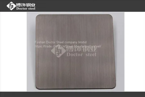 Manufacturer Wholesale 304 Black Titanium Hairline Stainless Steel Sheet photo-4