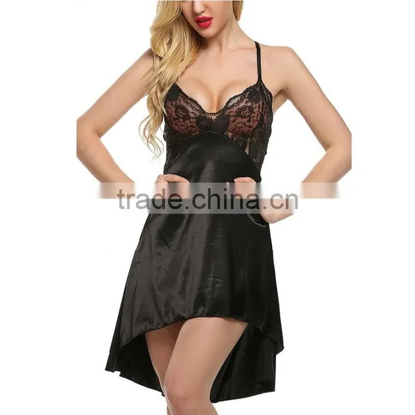 Yihao Factory Sexy Nighty Women in Nightgowns Silk Night Dress for Women photo-2