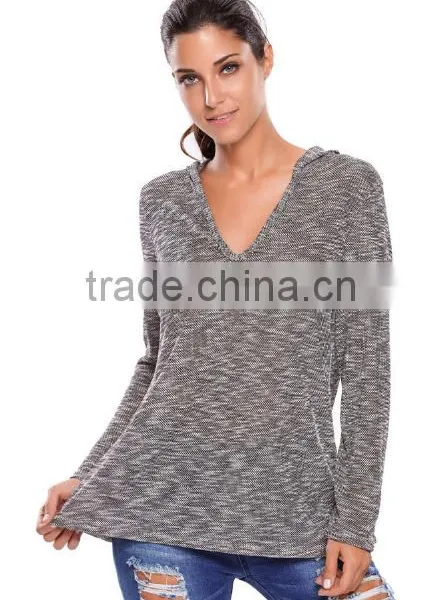 High Quality Ladies Fashion Thin Hoody Sweater With Wholesale Price photo-2
