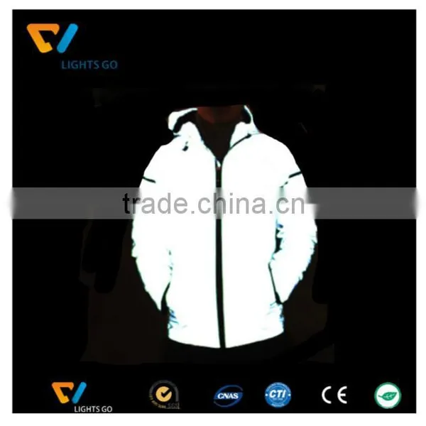 hi Vis Hot Sale Fashionable Custom Silver Reflective Cycling Apparel Jacket photo-2