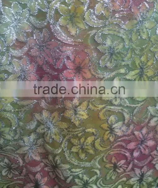 Polyester Spandex Fabric Burnout Printed Korean Velvet 2017 photo-4