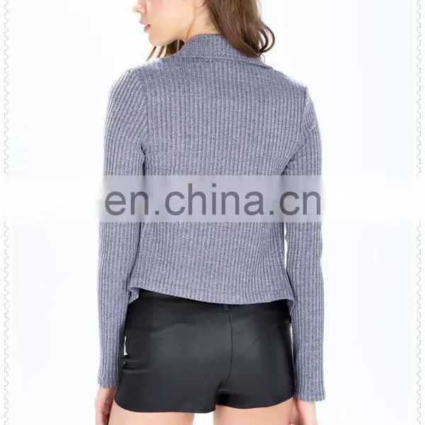 Long Sleeve Decorative Zip Pocket New Style Jacket for Women Wholesale photo-3