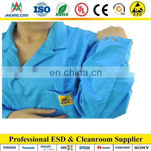 5mm Grid, With Logo Design ESD Poly/cotton Antistatic Smock photo-3