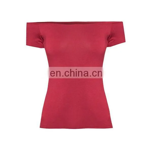 Wholesale Off Shoulder Tunic Tops Fashion Design Red Ladies Blouses & Tops photo-4