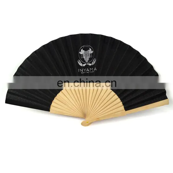 Promotional Custom Printed Wooden Folding Hand Fans Bulk photo-2