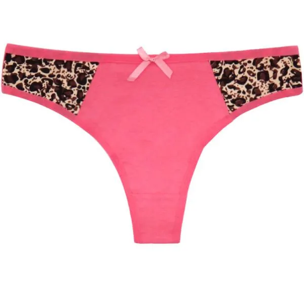 Yun Meng Ni Sexy Underwear Front Fashion Lepoard Printed G-string Cotton Thong For Lady photo-5