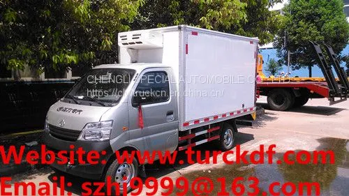 HOT SALE! cheaper price Chang'an 4*2 LHD gasoline mini refrigerated van truck,