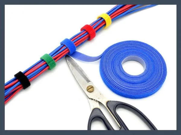 High Quality Back to Back Wire Arrangement Hook and Loop Cable Tie,colours