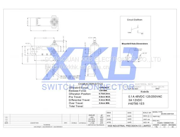 XG303-130E00C7-EA 1A/3A Waterproof Micro Switch With Good Price photo-2