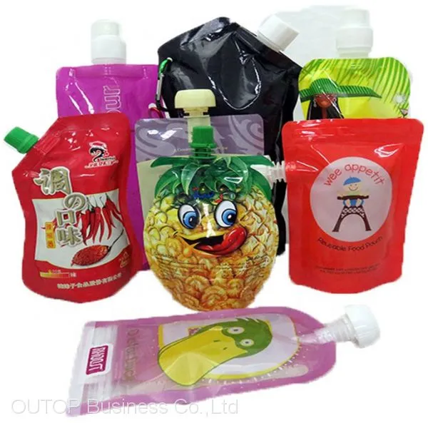 OUTOP Packaging Custom Printed Stand Up Tomato Paste Ketchup Packing Bag Plastic Chili Sauce Packaging Pouch With Spout photo-3