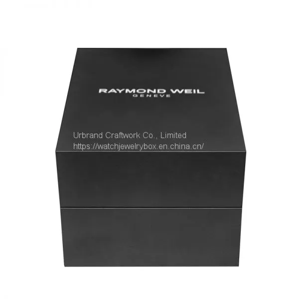 Luxury Custom Logo Black Small Mens Watch Gift Box Customized High Quality Black Matte Painting Wooden Single Watch Packaging Box photo-3