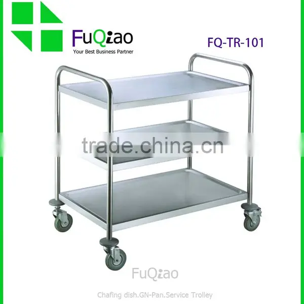 Hot Sale Design Customed Logo Stainless Steel Hotel Room Service Trolleys 3 Layers photo-3