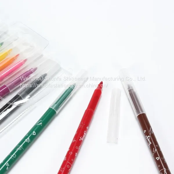 Factory Price Good Quality 12 Colors Non-Toxic Ink Felt Pen Student Kid Art Washable Fiber Tip Watercolor Pen photo-4