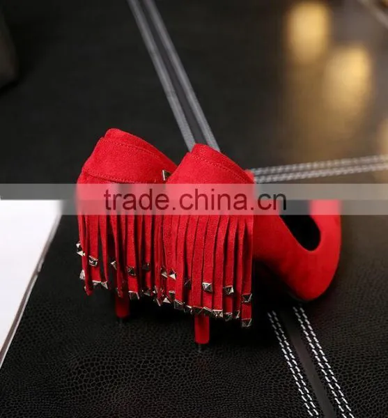 C22736B Ladies Fashion Style Women 2016 Tassel High Heel Shoes Women Wedding Dresses photo-5