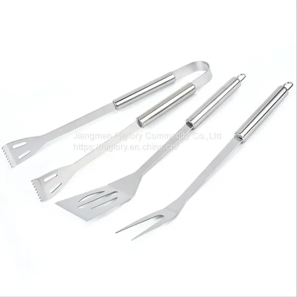 Hot sale 3pcs stainless steel Barbecue grill tools set Cooking utensil Outdoor camping BBQ tools set