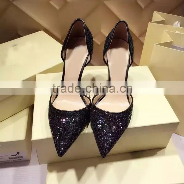 C71690A Sexy Sliver Women Party Wear Shoes New Design Wedding Shoes Bridal photo-3