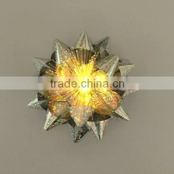 Glitter Star Bow With LED Lights and Stick for Table Decoration/Birthday Party Decoration Lighted Star Bow photo-4