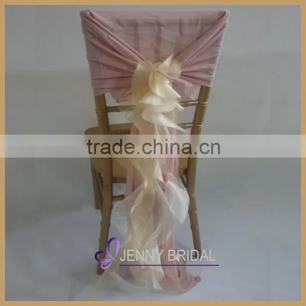 C003AE Wedding Decoration Light Blue Chiffon and Organza Ruffled Chair Cover Wedding photo-2