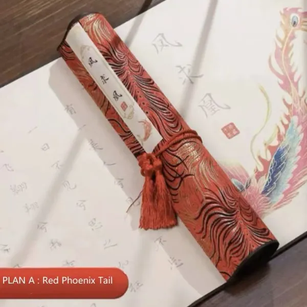 Phoenix Seeking A Mate Chinese Letter Pursuing Love Proposing Marriage Copying Calligraphy on Xuan Paper Hand Scroll Brocade Box Sets photo-3
