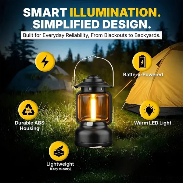 Vintage LED Camping Lantern Rechargeable 7 Modes Stepless Dimming IPX4 Waterproof Ambient Tent Light for Outdoor Camping Emergency photo-5