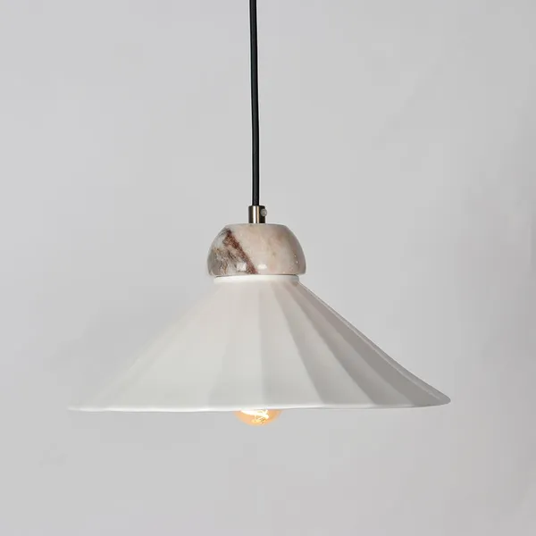 Fine Bone China Lamp Shade OEM Cream White Translucent Luxury Living Lampshade Wholesale