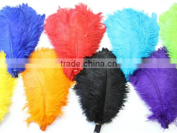 14"-16" Wholesale Purple Ostrich Feather Fabric For Ostrich Feather Fan Decoration photo-2