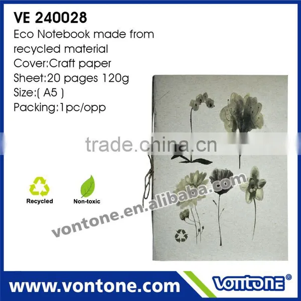 eco friendly notebook for promotion with flower