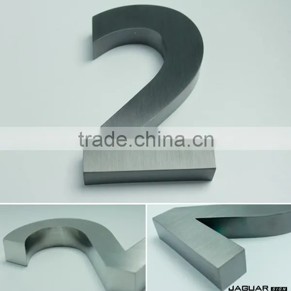 Factory Sell Outdoor Custom Waterproof Brushed Stainless Steel 3d House Number photo-2