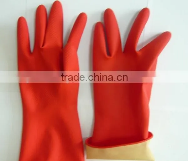 Household Gloves Red Color Longer Welding Gloves