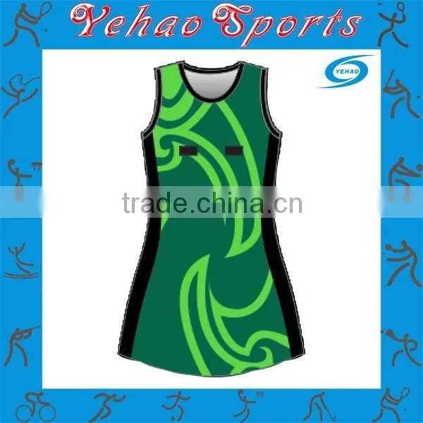 Green Color for Girls Custom Netball Dress photo-2