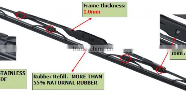Rubber Strip Wiper Blade , Metal Wiper Blade T650 photo-2